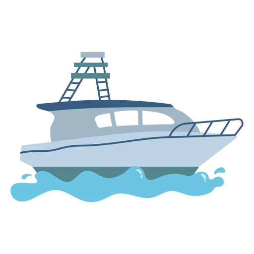 Yacht auf Wasserseitenansicht PNG-Design