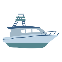 Premium PSD  Fishing motor boat png