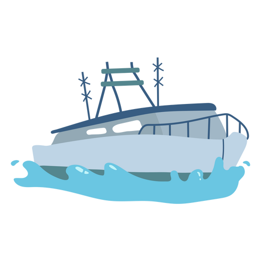 Big yacht on water PNG Design