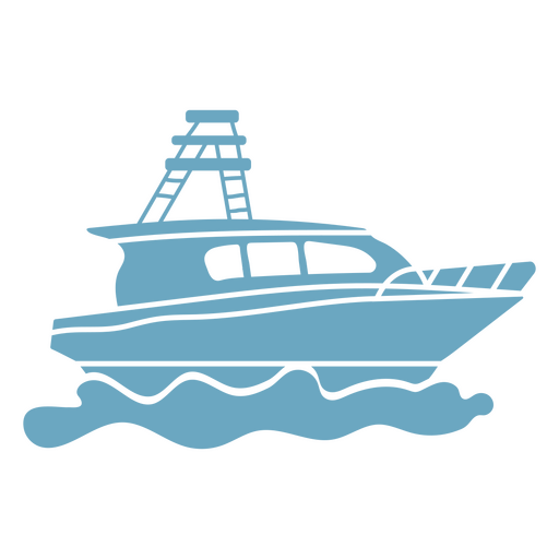 Yacht sideview cutout icon PNG Design
