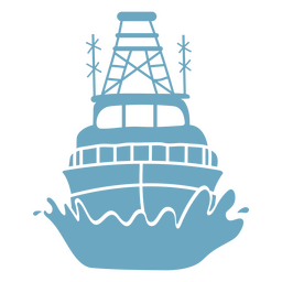 Icono de recorte de vista frontal de yate Diseño PNG
