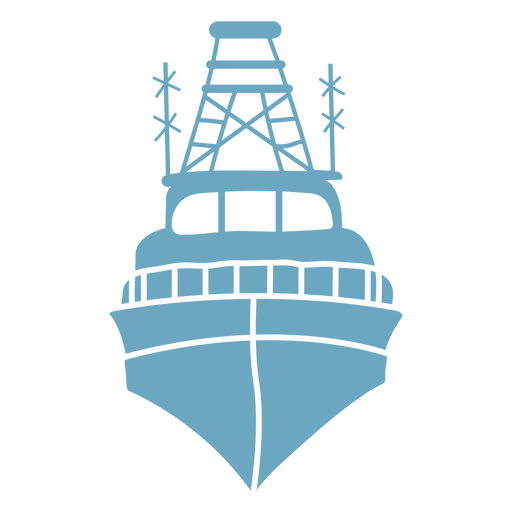 Vista frontal del barco grande Diseño PNG