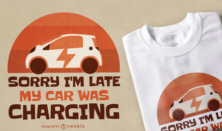Electric car charging t-shirt design