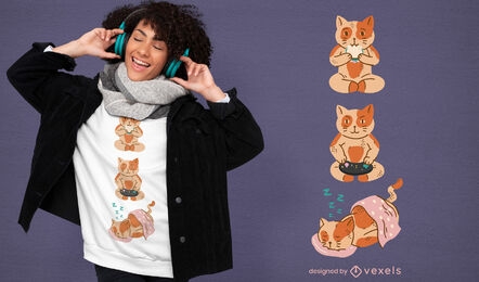 Cute orange cats t-shirt design