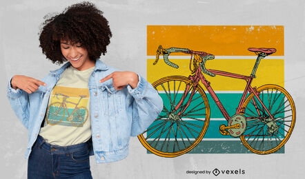 Diseño de camiseta de bicicleta de carreras retro.