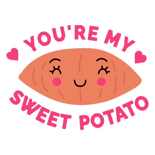 Citação de amor de batata-doce Desenho PNG