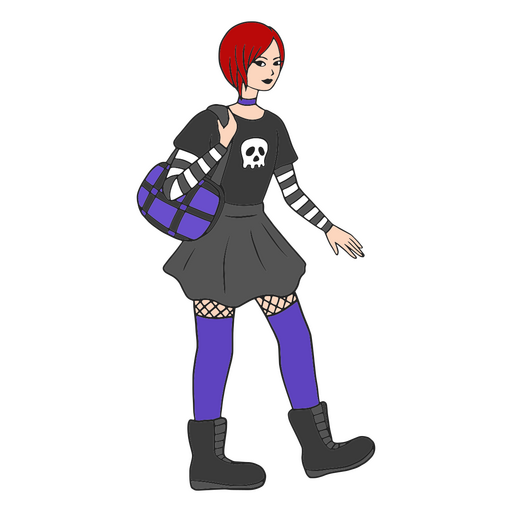 Personaje de chica gótica Diseño PNG