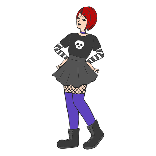 Goth girl posing  PNG Design