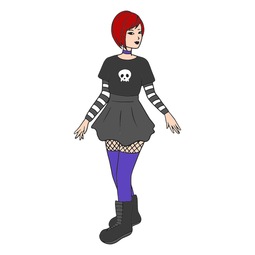 Gothic girl character PNG Design