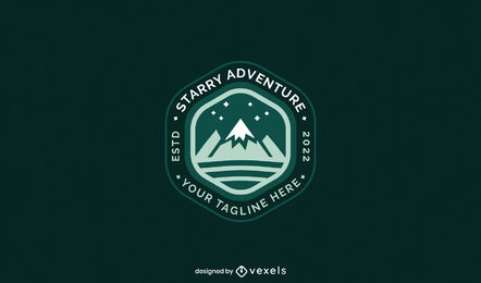Mountain climbing nature logo template