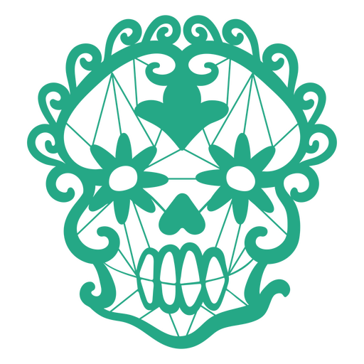 Calavera floral decoración mexicana Diseño PNG