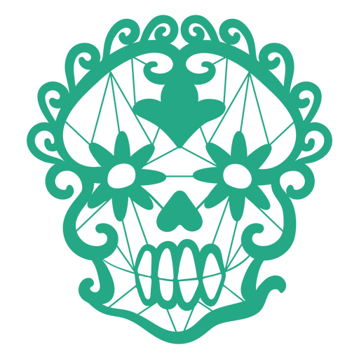 Floral skull mexican decoration PNG Design