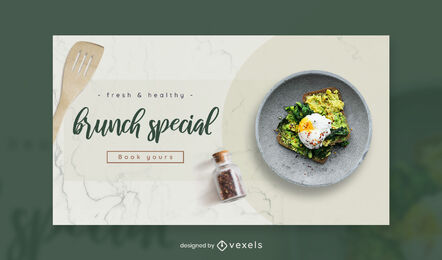 Gesunder Teller mit Essen Facebook-Cover-Vorlage