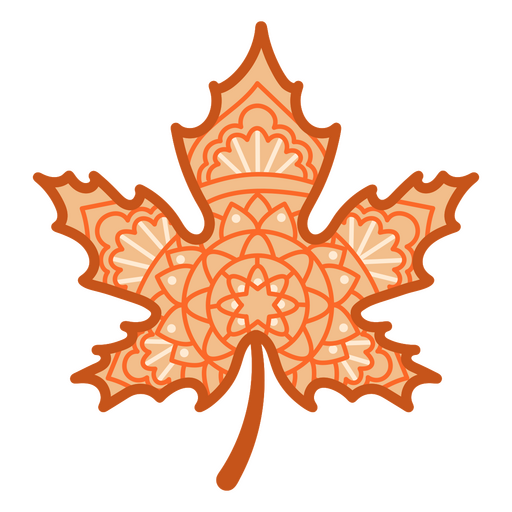 Mandala maple leaf  PNG Design