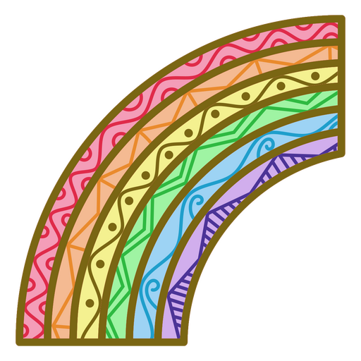 Icono de mandala arco iris Diseño PNG