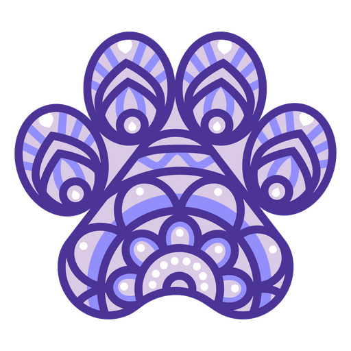 Pfotenabdruck-Mandala-Symbol PNG-Design