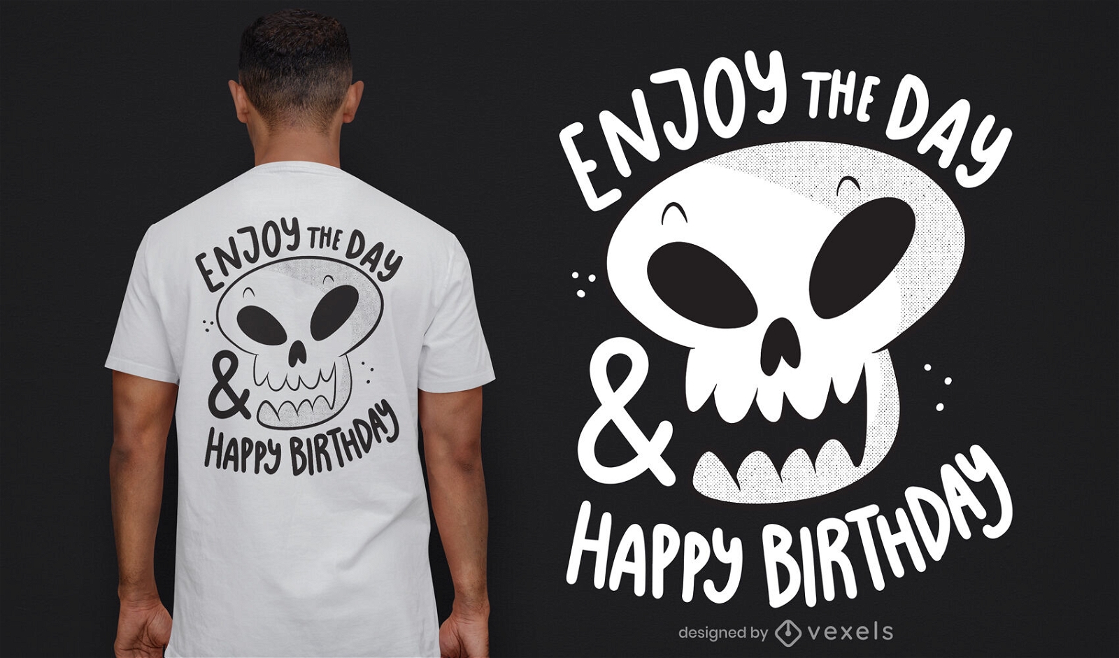 Happy birthday skull t-shirt design 