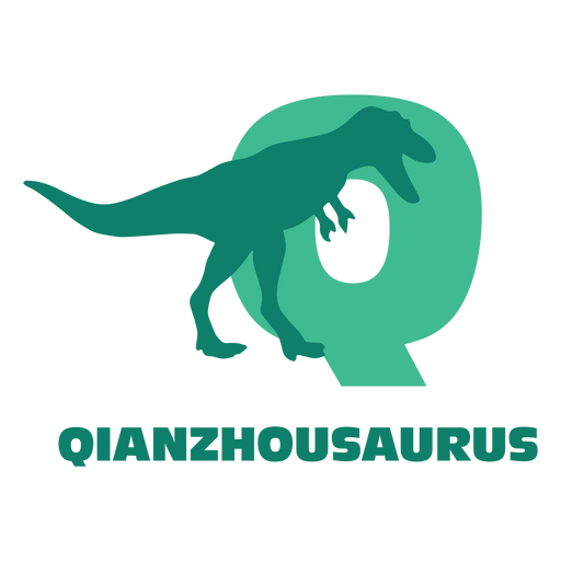 Alfabeto plano de dinosaurio q Diseño PNG