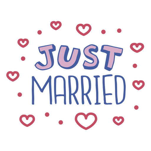 Just married sentiment quote stroke PNG Design