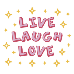 Live lachen Liebe handgezeichnetes Zeichen PNG-Design