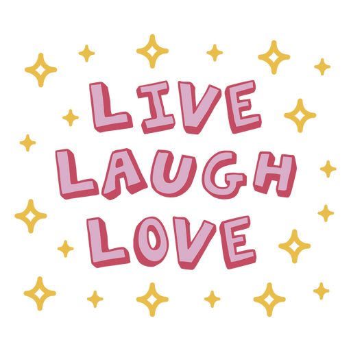 Live lachen Liebe handgezeichnetes Zeichen PNG-Design