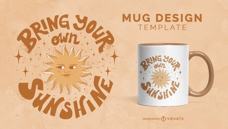 Sunshine motivational quote mug design