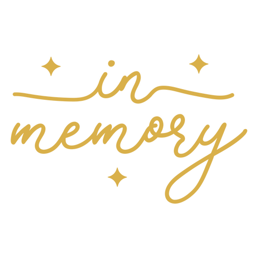 In memory sentiment quote stroke PNG Design