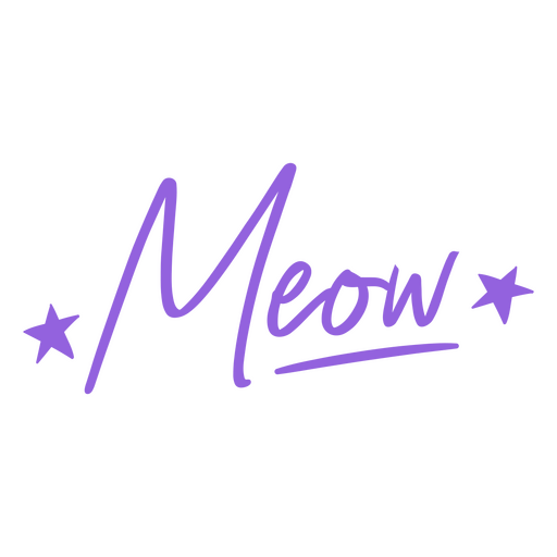 Meow sentiment word stroke PNG Design