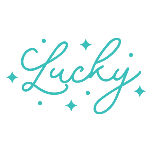 Lucky blue word lettering PNG Design
