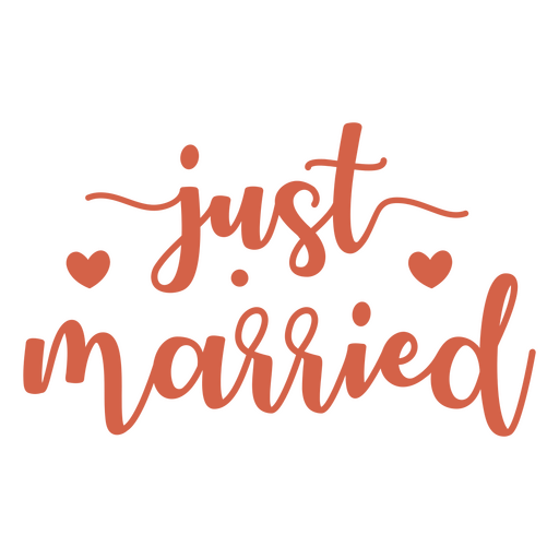 Just married red lettering quote