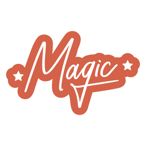 Magisches rotes Schriftwort PNG-Design