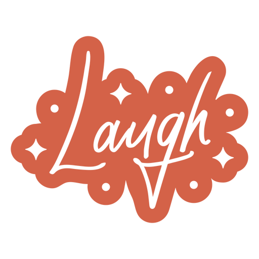 Laugh red lettering word