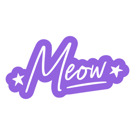 Meow-Zitat funkelndes Zeichen PNG-Design