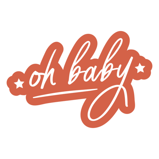 Oh Baby-Zitat funkelndes Zeichen PNG-Design