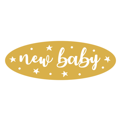 Nuevo letrero brillante de cita de beb? Diseño PNG