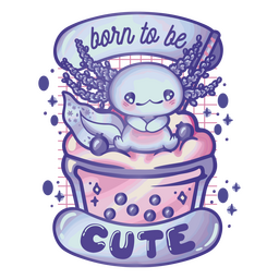 Axolotl-tierisches niedliches Zitatabzeichen PNG-Design