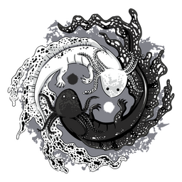 Axolotl yin-yang Desenho PNG