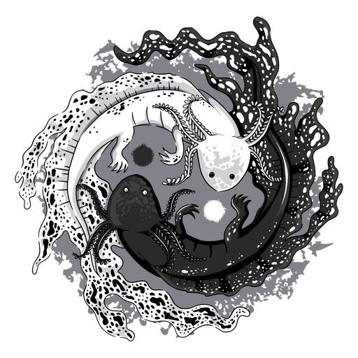 Ajolote yin-yang Diseño PNG