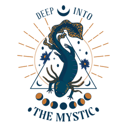 Distintivo de citação mística animal Axolotl Desenho PNG