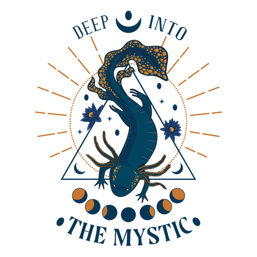 Axolotl animal mystic quote badge PNG Design