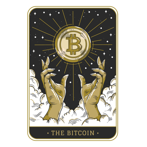 Crypto currency tarot card PNG Design