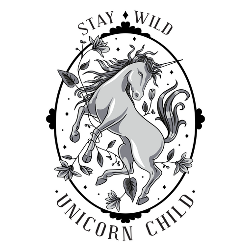 Wild unicorn quote  PNG Design