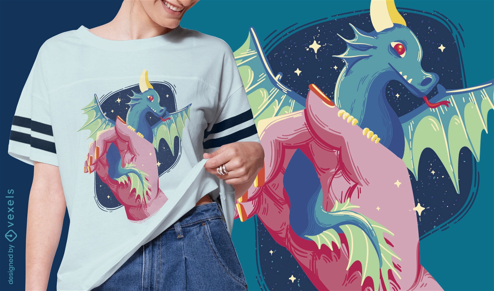 Design de t-shirt infantil com dragão de conto de fadas