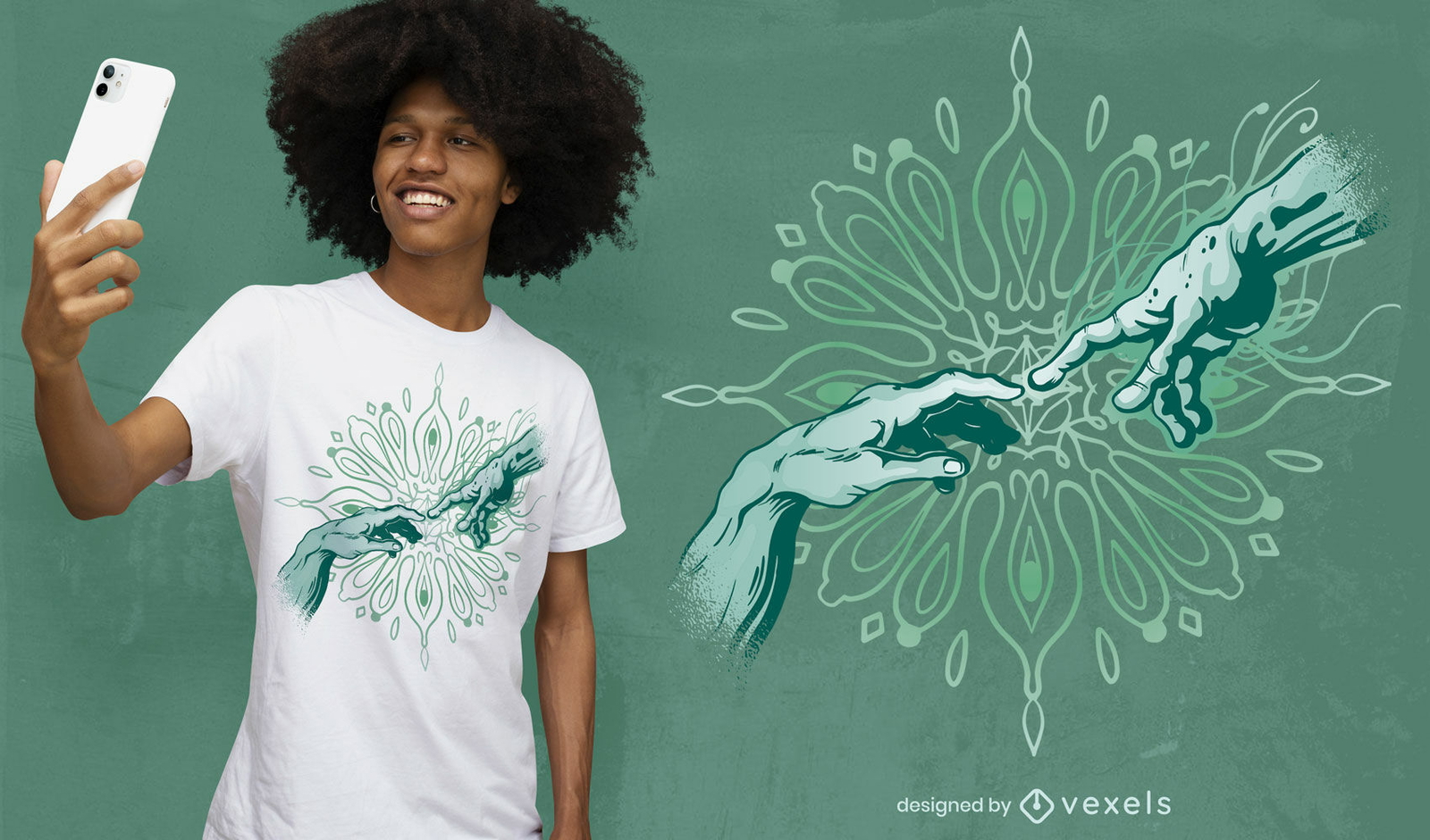 Creation moment hands t-shirt design