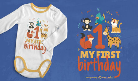 Baby 1. Geburtstag T-Shirt Design