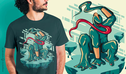 Gruseliges Albtraum-Monster-T-Shirt-Design