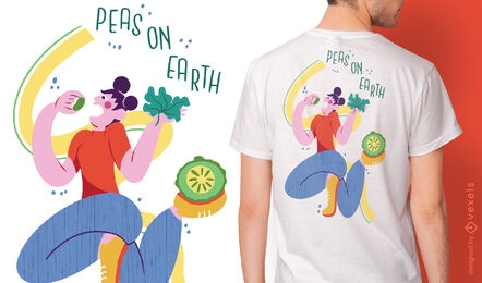 Vegan peace pun t-shirt design