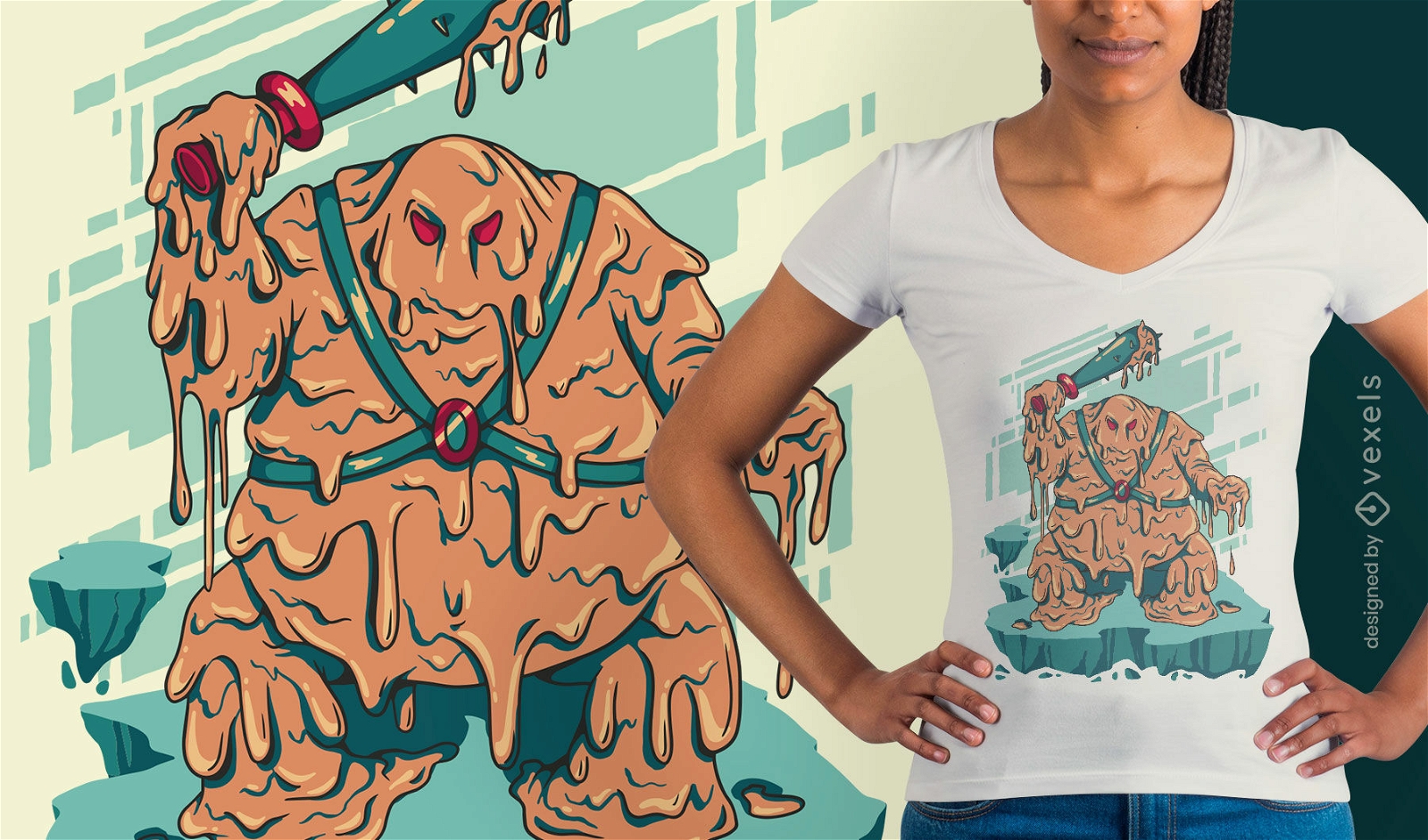 Lava-Albtraum-Monster-T-Shirt-Design