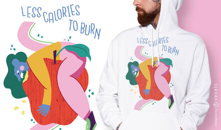 Less calories vegan t-shirt design 