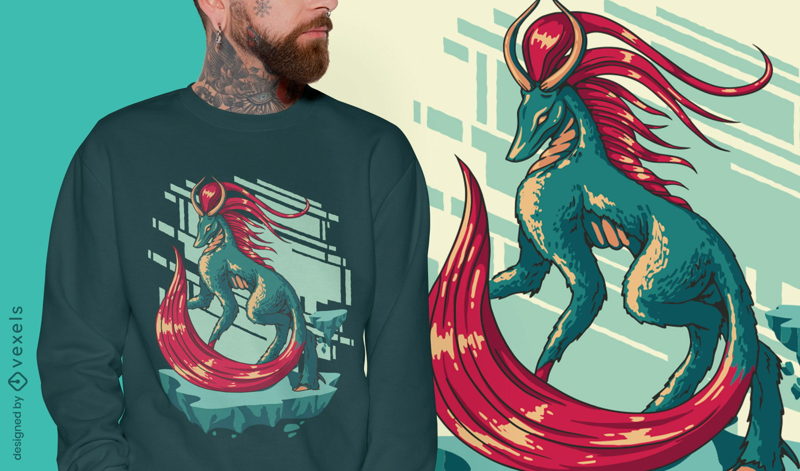 Tieralbtraum-Monster-T-Shirt-Design